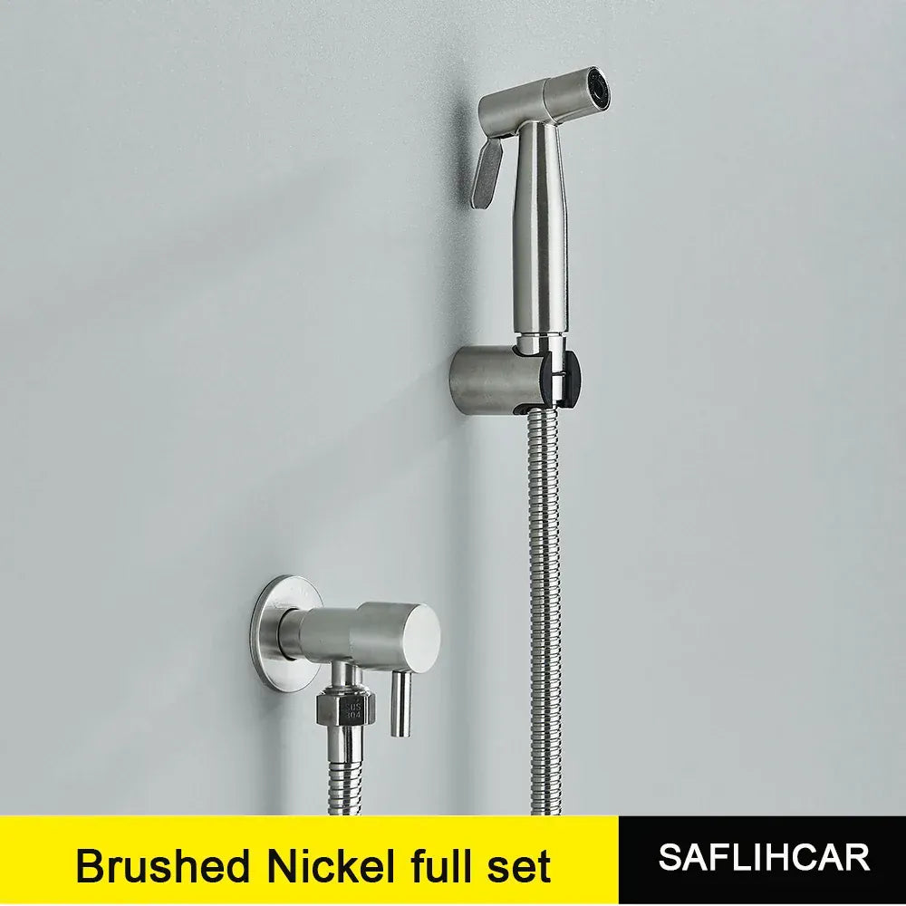 Ręczny bidet ze stali nierdzewnej do toalety – nowoczesny, higieniczny natrysk prysznicowy (czarny / nikiel / złoty) 