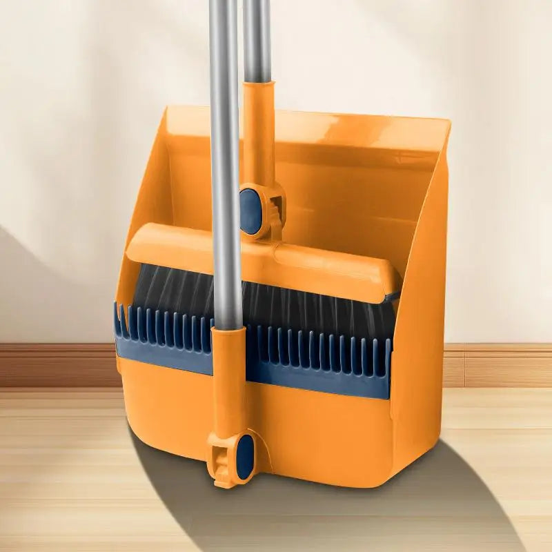 2-in-1 Rotatable Foldable Broom & Dustpan Set – Pet Hair Remover, Thick Bristles, Compact Home Cleaning Tool