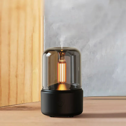 Nowy dyfuzor aromaterapeutyczny z oświetleniem z 2025 roku – ultradźwiękowy nawilżacz olejków zapachowych z funkcją świecy LED do domu i biura