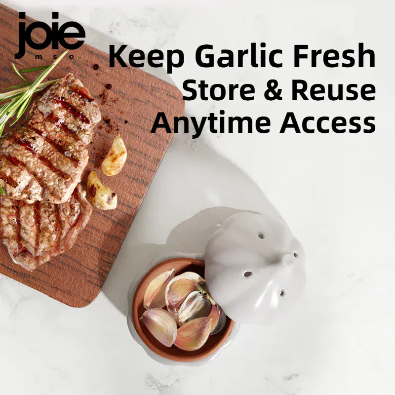 Joie Garlic Storage Box – Moisture-Proof Ceramic Jar for Garlic, Chili & Ginger Storage