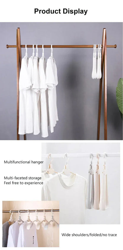 Household Portable Multifunctional Folding Closet Clothes hanger  – Seamless Hanger for Space-Saving Laundry Storage
