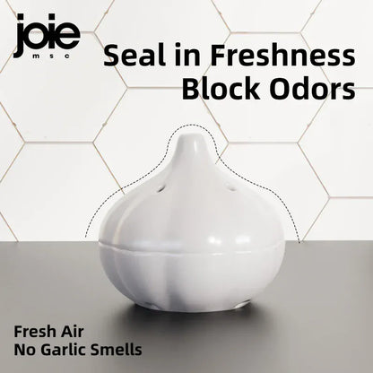 Joie Garlic Storage Box – Moisture-Proof Ceramic Jar for Garlic, Chili & Ginger Storage
