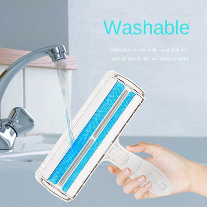 Dwustronna szczotka do usuwania sierści zwierząt domowych z wałkiem | Wielokrotnego użytku szczotka do czyszczenia sierści psów i kotów na sofę, ubrania i meble