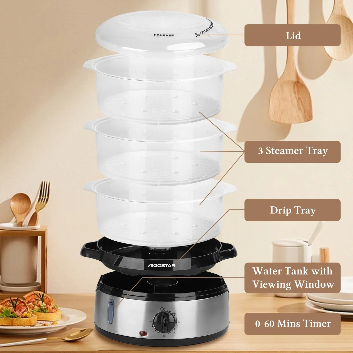 Parowar Aigostar 800W 