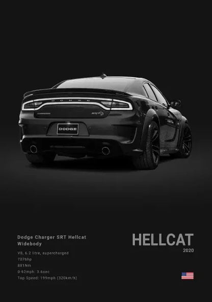 Plakat na płótnie Dodge Challenger SRT Hellcat Redeye – sportowy samochód do domu, biura i garażu | Na sprzedaż w Polsce.