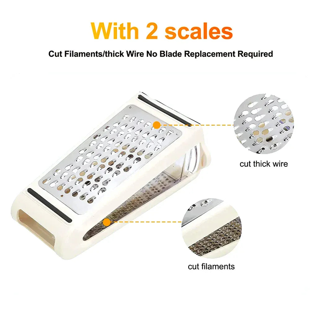 Tarka do sera z pojemnikiem do przechowywania | Dwustronna tarka ze stali nierdzewnej do warzyw i imbiru 