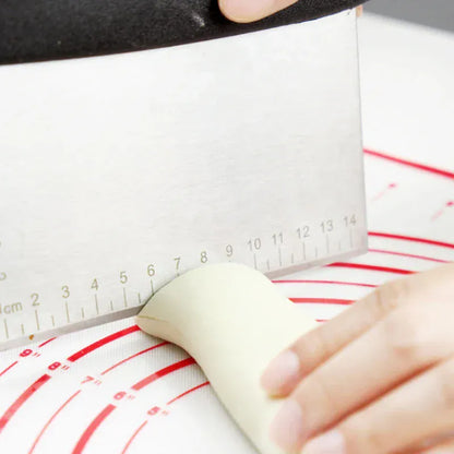 Krajalnica do ciasta ze stali nierdzewnej z oznaczeniami pomiaru, wielofunkcyjny skrobak do pieczenia, ciasta, wypieku chleba, siekacz kuchenny