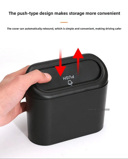 Mały kosz na śmieci do samochodu z pokrywką | Wiszący pojemnik na drzwi, organizer na śmieci samochodowe 