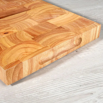 Drewniana deska do krojenia 35x25 cm – najwyższej jakości deska do krojenia z drewna kauczukowego do kuchni | Trwała i ekologiczna |