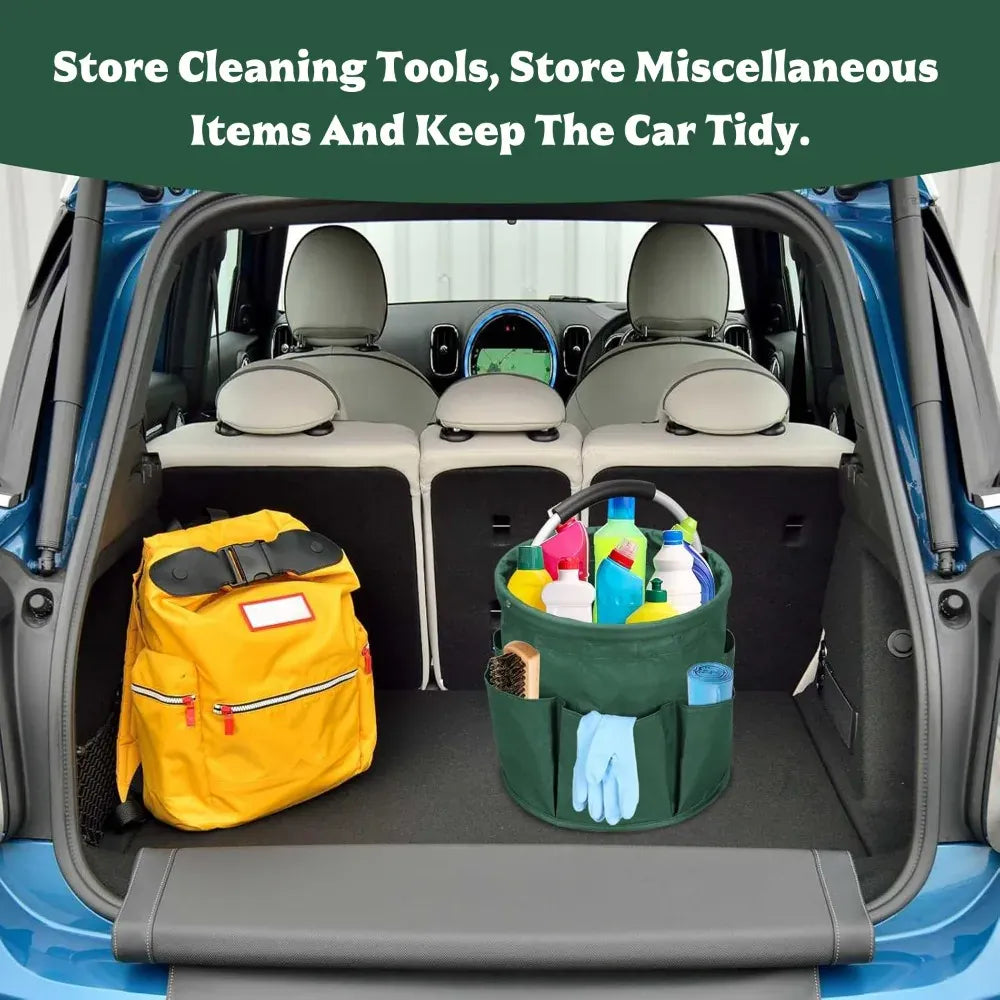 Składane wiadro do przechowywania 17 l – 600D Oxford Cloth, przenośny organizer na narzędzia czyszczące | Pojemnik do czyszczenia 