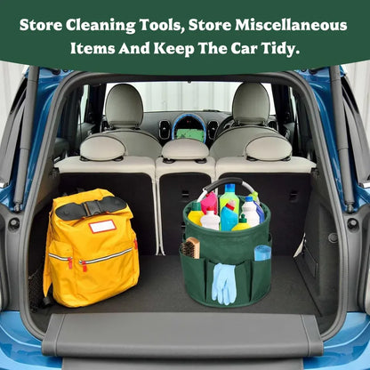 Składane wiadro do przechowywania 17 l – 600D Oxford Cloth, przenośny organizer na narzędzia czyszczące | Pojemnik do czyszczenia 