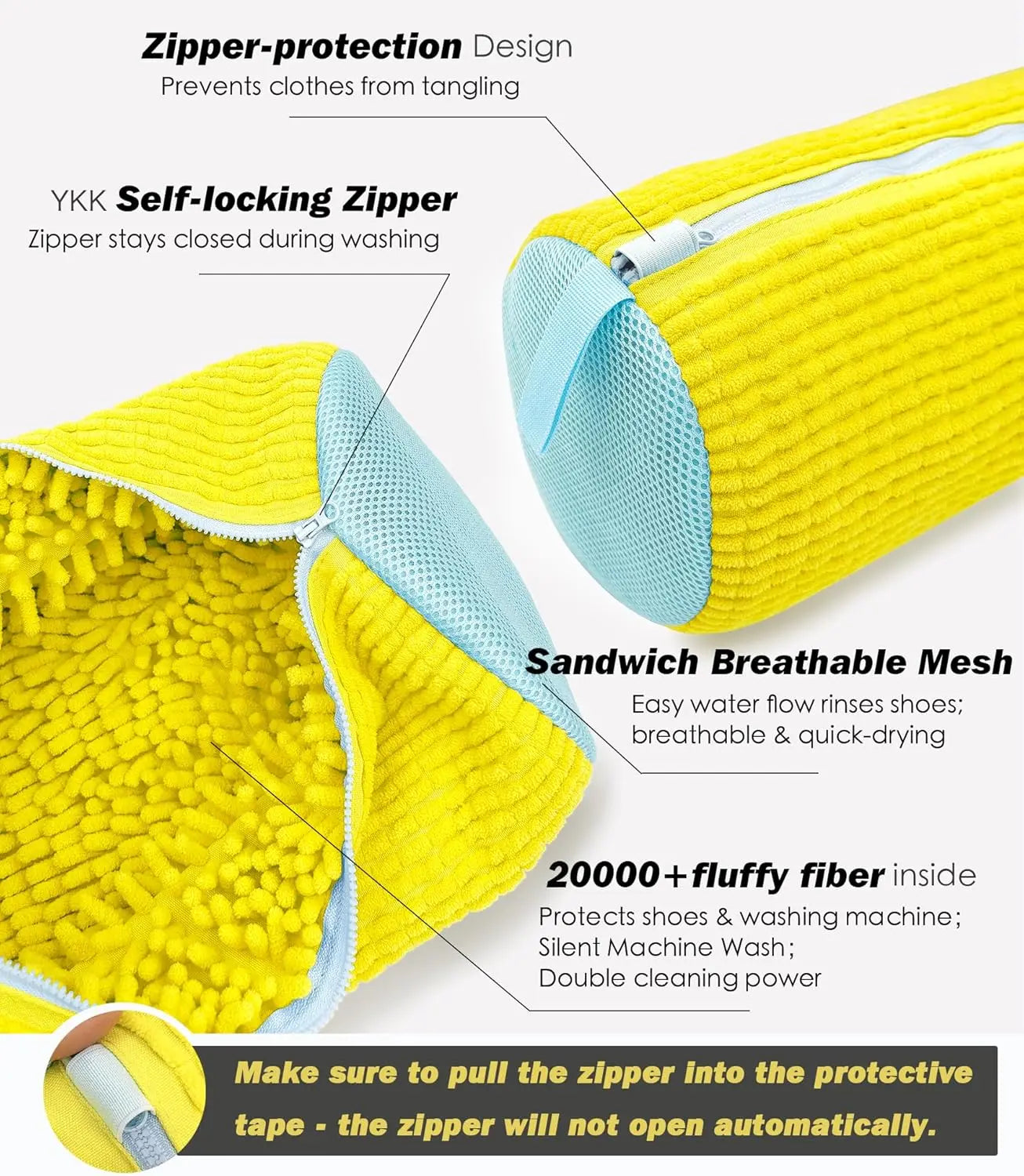 Wyściełana torba do prania butów – organizer do prania w pralce, chroniący trampki i obuwie (wytrzymała siatka poliestrowa)