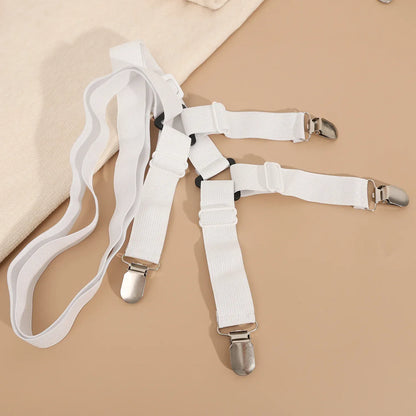 2/4 szt. regulowanych pasków do prześcieradła | Antypoślizgowe, elastyczne zapięcia do materaca i uchwyty na pokrowce 