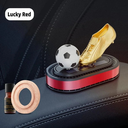 Odświeżacz powietrza do samochodu Golden Boot zasilany energią słoneczną – luksusowa dekoracja aromaterapeutyczna w stylu piłkarskim