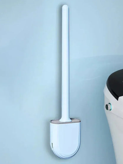 Wisząca silikonowa szczotka do WC z szybkoschnącym uchwytem – elastyczny, długi uchwyt do czyszczenia łazienki 