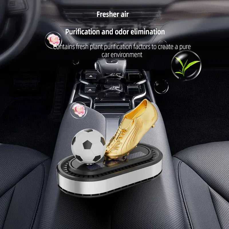 Odświeżacz powietrza do samochodu Golden Boot zasilany energią słoneczną – luksusowa dekoracja aromaterapeutyczna w stylu piłkarskim