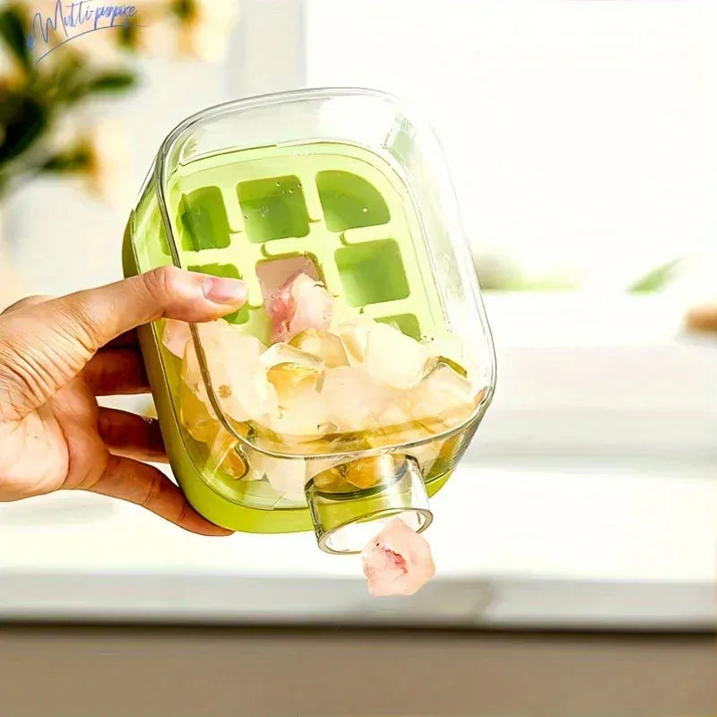 2-in-1 Ice Cube Maker Bottle with Straw – Easy Press Ice Mold & Water Bottle for Summer Drinks