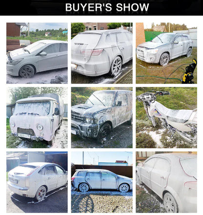 Pistolet na wodę do myjni samochodowej, generator piany – lanca do piany śnieżnej, dysze szybkozłączne 1/4" do Parkside, Karcher, Daewoo, Lavor