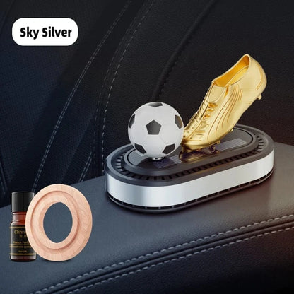 Odświeżacz powietrza do samochodu Golden Boot zasilany energią słoneczną – luksusowa dekoracja aromaterapeutyczna w stylu piłkarskim