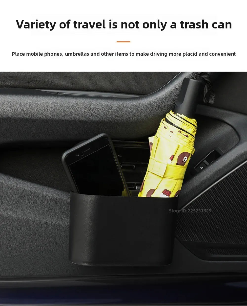 Mały kosz na śmieci do samochodu z pokrywką | Wiszący pojemnik na drzwi, organizer na śmieci samochodowe 