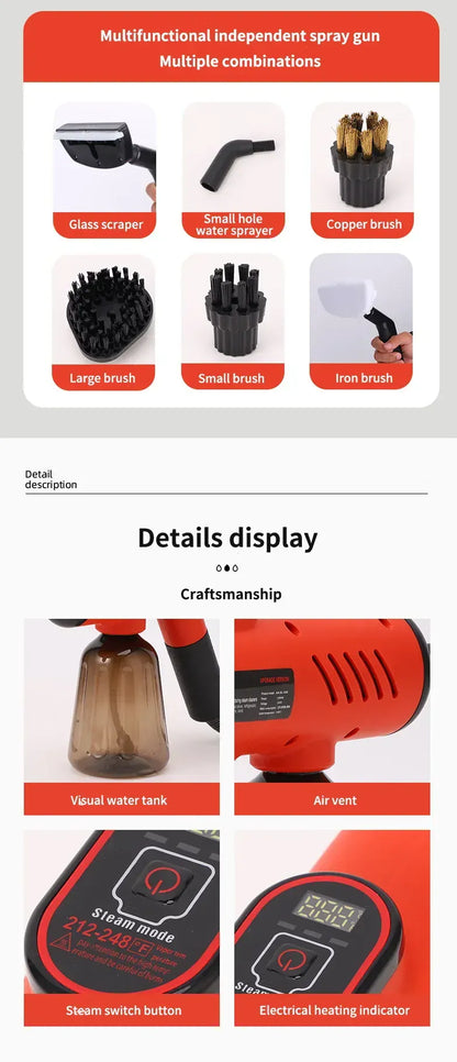 1200W Handheld Steam Cleaner – High Pressure & High Temperature Cleaning Gun for Kitchen, Bathroom & Air Conditioner | For Sale in Poland.