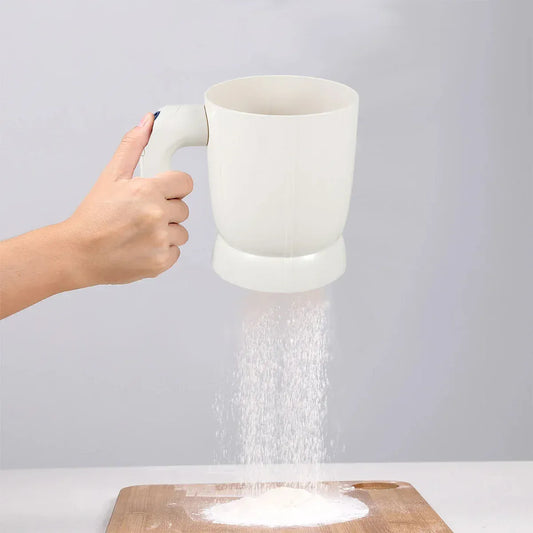 Elektryczne sito do mąki | Drobnooczkowe sito do pieczenia ze stali nierdzewnej do przesiewania ciasta i cukru