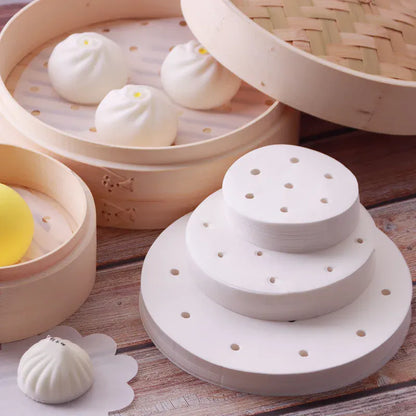 50 szt. papierowych wkładek do frytkownicy powietrznej, nieprzywierających, jednorazowych mat do gotowania na parze, do pieczenia, gotowania i smażenia – żaroodporny, olejoodporny papier do frytkownicy powietrznej i piekarnika 