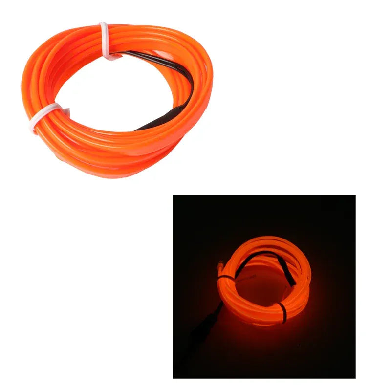 Elastyczna taśma LED EL Neon 1M / 3M / 5M — USB / 12V Oświetlenie wnętrza samochodu, do samodzielnego montażu i na imprezę 