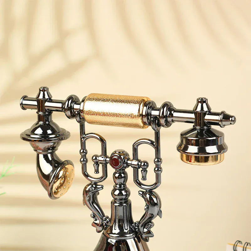 Retro budzik telefoniczny – ozdoba na biurko w stylu vintage, idealna do domu, na noc lub do biura (kreatywny, klasyczny design)