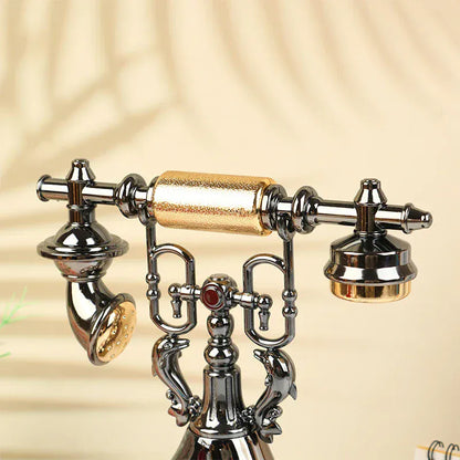 Retro budzik telefoniczny – ozdoba na biurko w stylu vintage, idealna do domu, na noc lub do biura (kreatywny, klasyczny design)