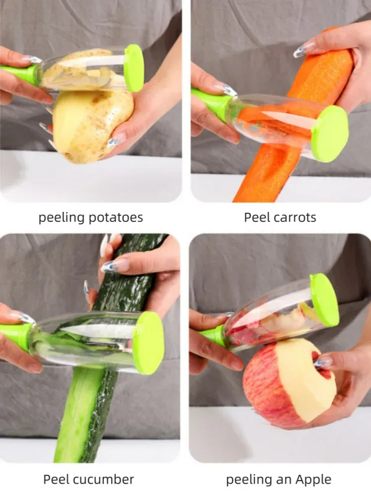 Peeler with Storage Box – Anti-Splash Fruit & Vegetable Peeler for Kitchen Use