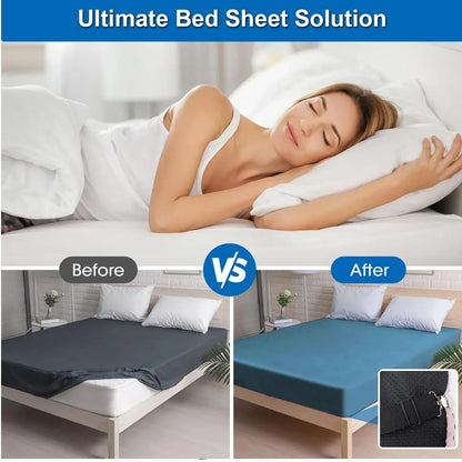 2/4 szt. regulowanych pasków do prześcieradła | Antypoślizgowe, elastyczne zapięcia do materaca i uchwyty na pokrowce 