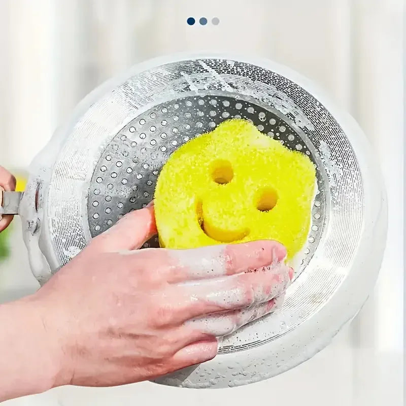 Opakowanie 3 szt. żaroodpornych, niepozostawiających zarysowań gąbek kuchennych – wytrzymałe gąbki do mycia naczyń, szkła i kuchenek | Można myć w zmywarce | W sprzedaży w Polsce