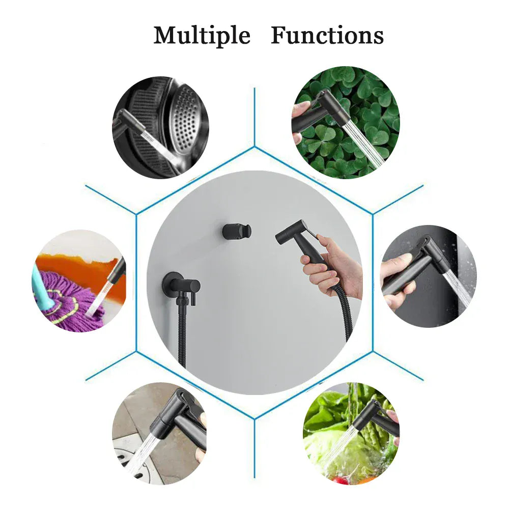 Ręczny bidet ze stali nierdzewnej do toalety – nowoczesny, higieniczny natrysk prysznicowy (czarny / nikiel / złoty) 