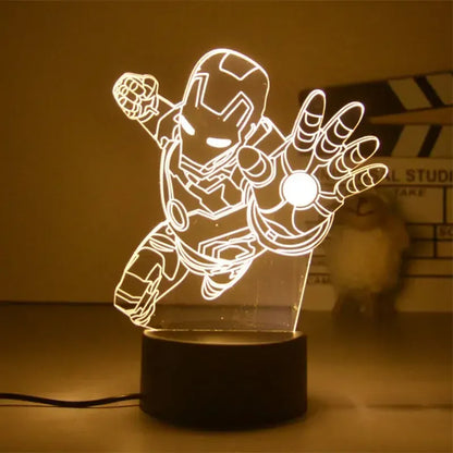 Lampka nocna LED 3D Marvel Iron Man — Lampa Avengers 
