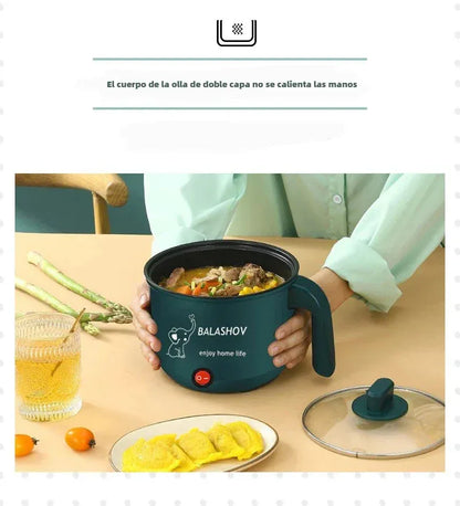 Miniaturowy elektryczny garnek z powłoką nieprzywierającą 1,8 l i parowarem | Wielofunkcyjny podwójny garnek do użytku domowego 