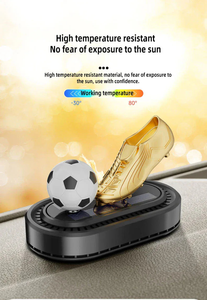 Odświeżacz powietrza do samochodu Golden Boot zasilany energią słoneczną – luksusowa dekoracja aromaterapeutyczna w stylu piłkarskim