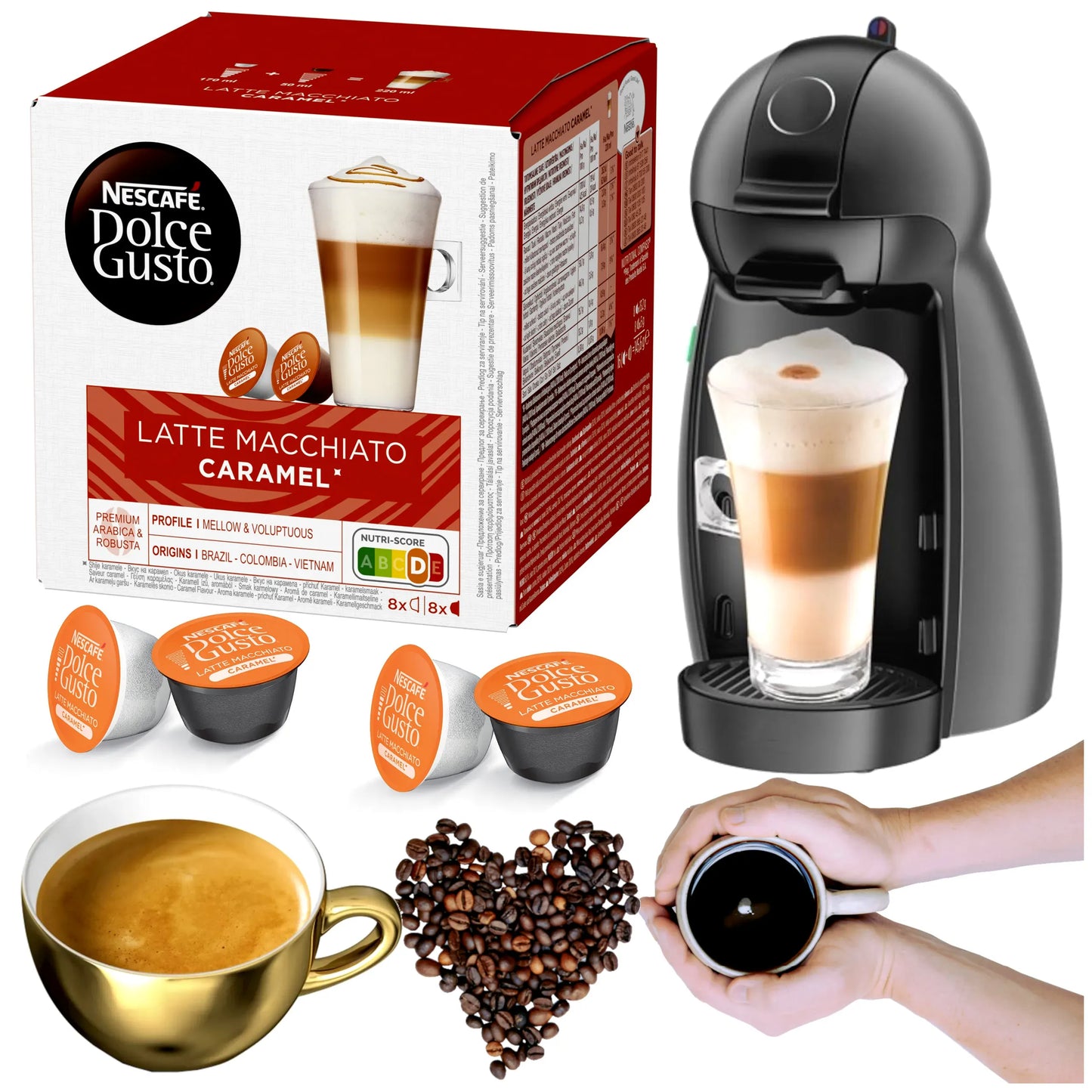Kapsułki kawy Dolce Gusto – Latte Macchiato Caramel (16 szt.) marki Nescafé