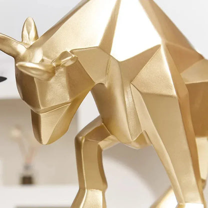 Rzeźba Byka z Żywicy | Abstrakcyjna Rzeźba Bizona, Wystrój Domu i Biura