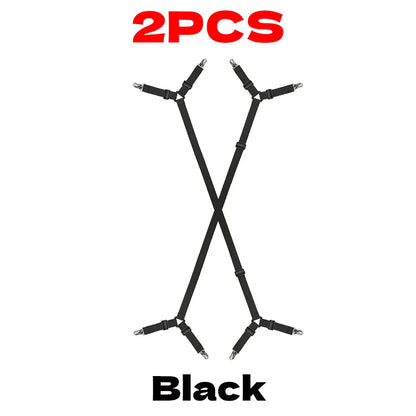 2/4 szt. regulowanych pasków do prześcieradła | Antypoślizgowe, elastyczne zapięcia do materaca i uchwyty na pokrowce 