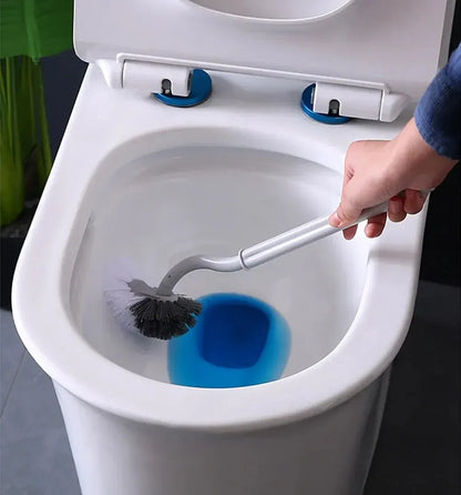 Szczotka toaletowa w kształcie litery S | Ścienne narzędzie do czyszczenia z długim uchwytem i miękkim włosiem 