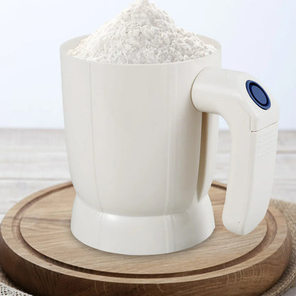 Elektryczne sito do mąki | Drobnooczkowe sito do pieczenia ze stali nierdzewnej do przesiewania ciasta i cukru