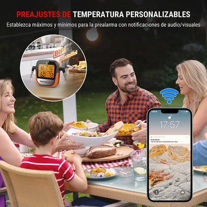 Termometr do mięsa ThermoPro TP902 Smart Bluetooth z dwiema sondami, zasięgiem bezprzewodowym 135 m, sterowaniem za pomocą aplikacji i alarmem do gotowania w kuchni