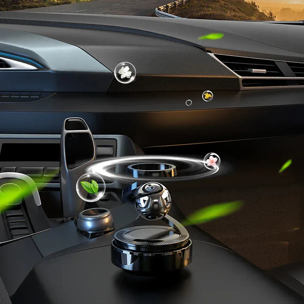 Odświeżacz powietrza do samochodu zasilany energią słoneczną – automatyczny, obrotowy dyfuzor perfum na deskę rozdzielczą o naturalnym zapachu wody kolońskiej | Do BMW, Audi, Benz, VW i Peugeot | Na sprzedaż w Polsce 