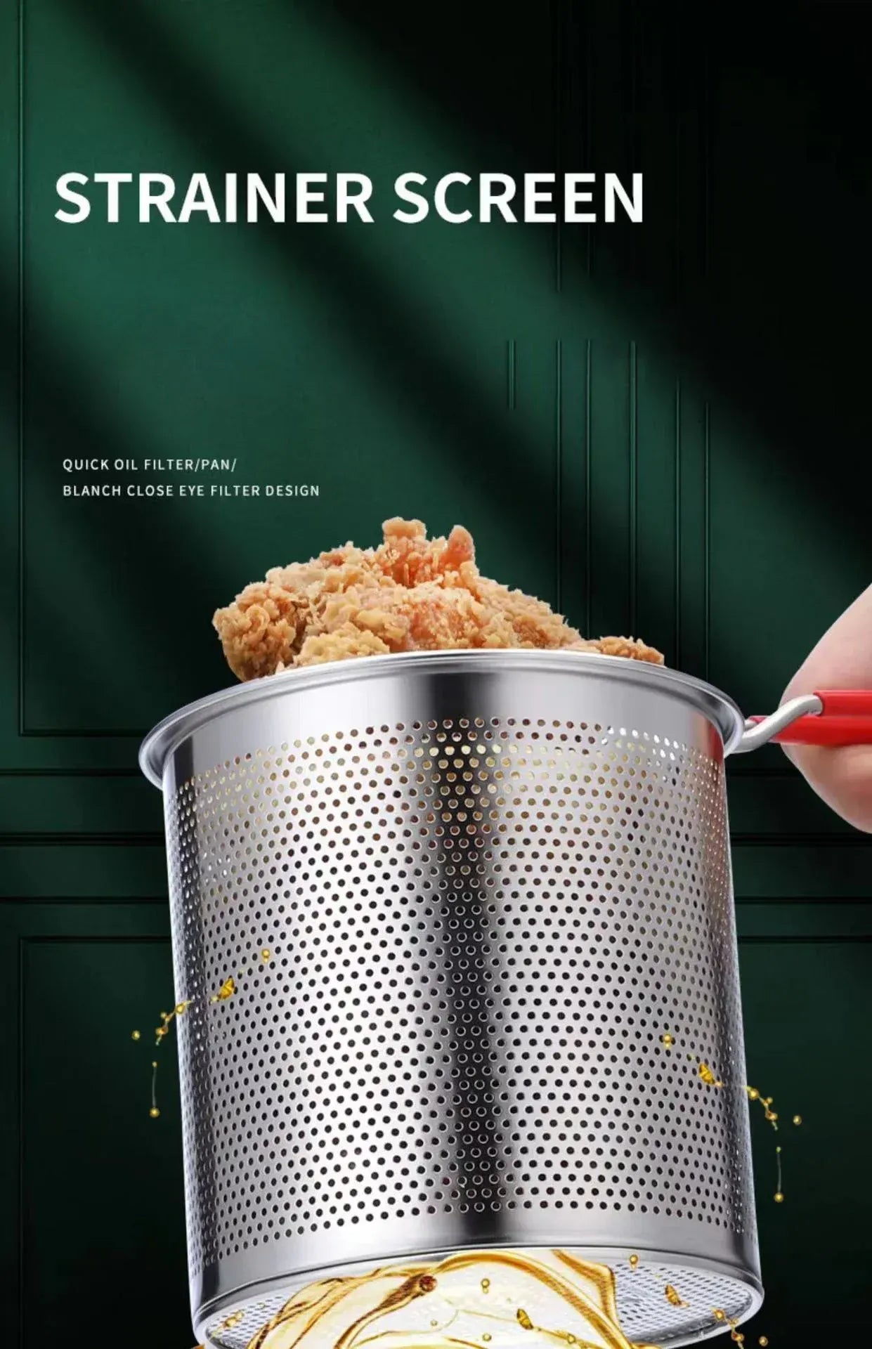 Frytkownica ze stali nierdzewnej 304 z koszykiem do smażenia – mały, wielofunkcyjny garnek do smażenia kurczaka, frytek i codziennego gotowania 