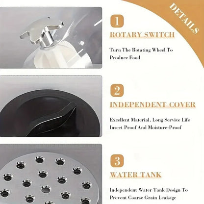 Dozownik płatków śniadaniowych | Podwójny, hermetyczny zbiornik kuchenny do przechowywania owsa, ryżu i zbóż 