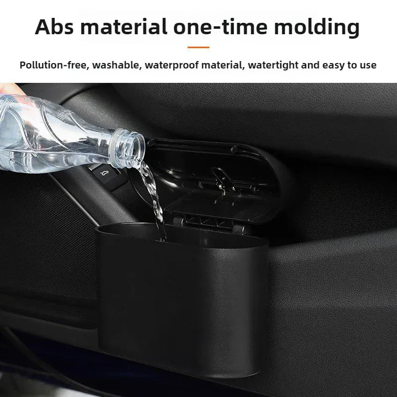 Mały kosz na śmieci do samochodu z pokrywką | Wiszący pojemnik na drzwi, organizer na śmieci samochodowe 