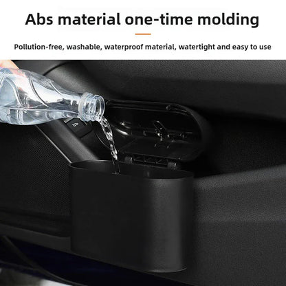 Mały kosz na śmieci do samochodu z pokrywką | Wiszący pojemnik na drzwi, organizer na śmieci samochodowe 