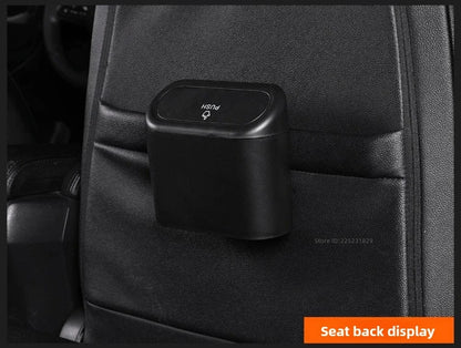 Mały kosz na śmieci do samochodu z pokrywką | Wiszący pojemnik na drzwi, organizer na śmieci samochodowe 