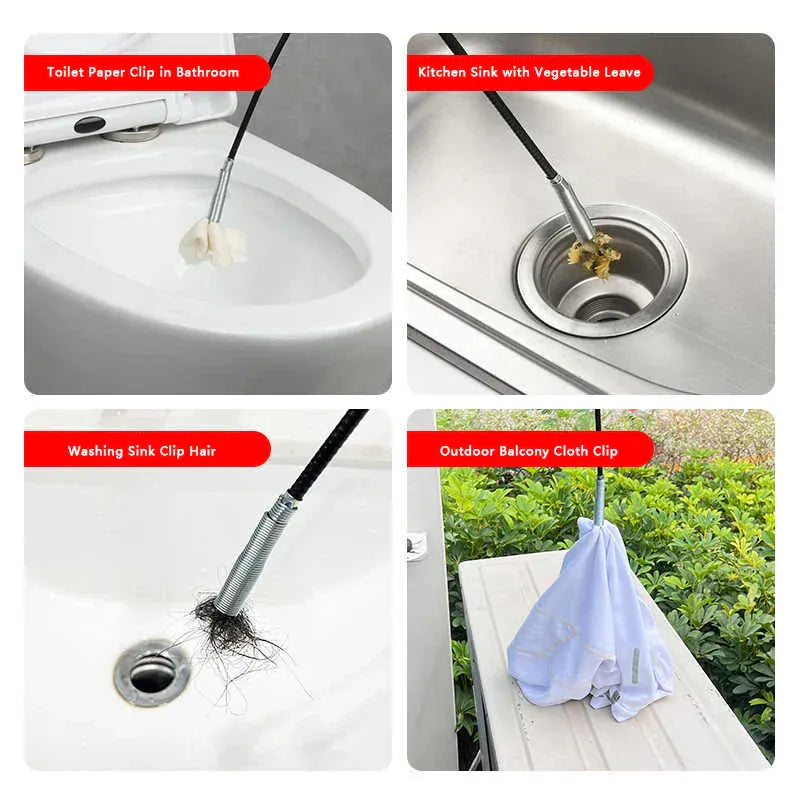 Narzędzie do pogłębiania rur sprężynowych, produkty do czyszczenia rur dla domowej hydrauliki, wąż do czyszczenia kanalizacji, hak do czyszczenia rur z blokadą 